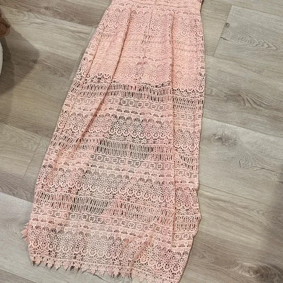 bebe Blush Lace Jumpsuit